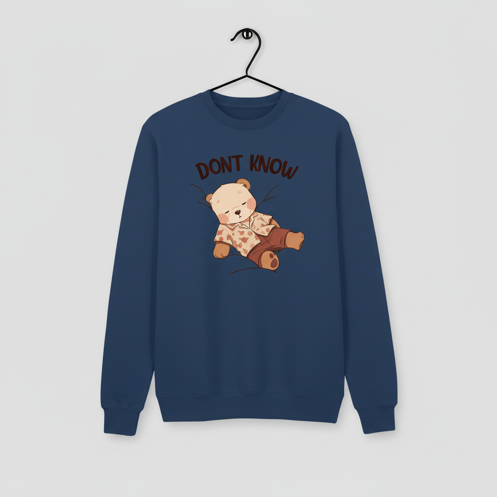 Don’t Know Bear Krem Sweatshirt
