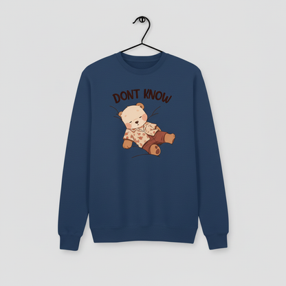 Don’t Know Bear Krem Sweatshirt