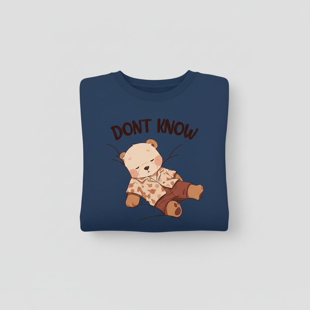 Don’t Know Bear Krem Sweatshirt