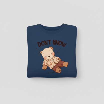 Don’t Know Bear Krem Sweatshirt