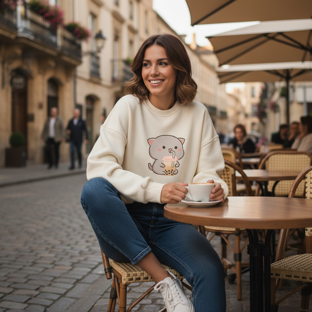 Bubble Tea Kitty Sweatshirt