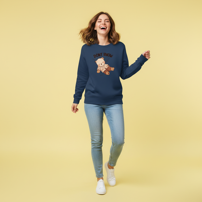 Don’t Know Bear Krem Sweatshirt
