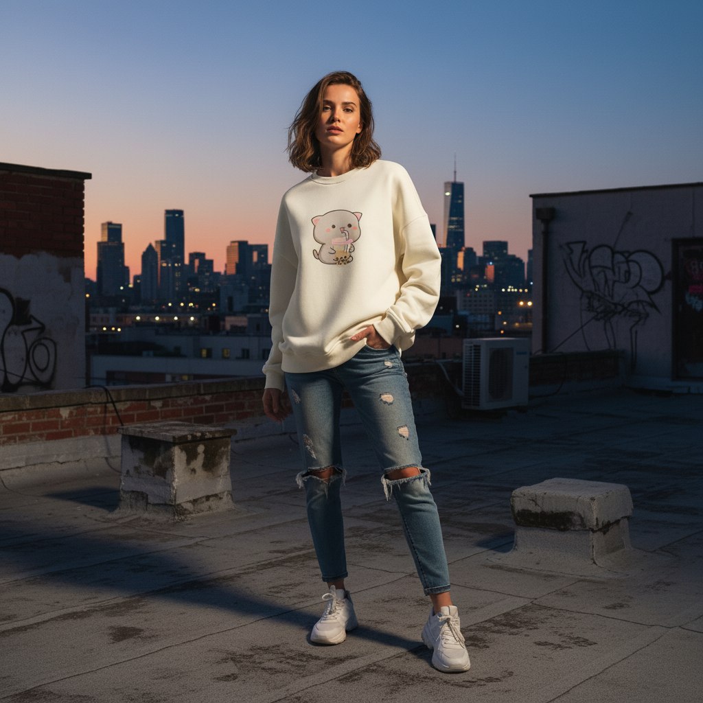 Bubble Tea Kitty Sweatshirt