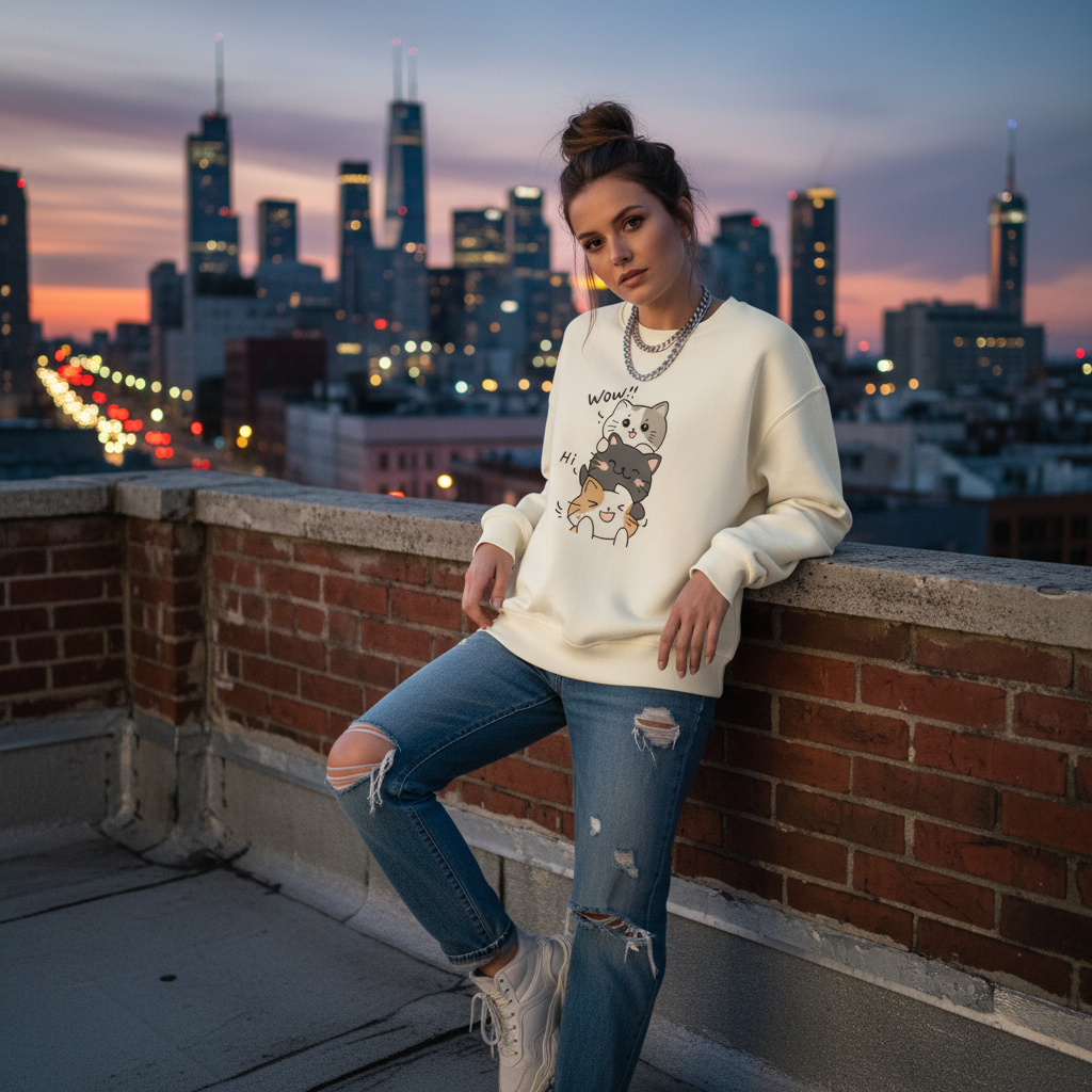 Happy Cats Oversize Sweatshirt