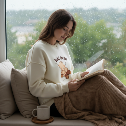 Don’t Know Bear Krem Sweatshirt